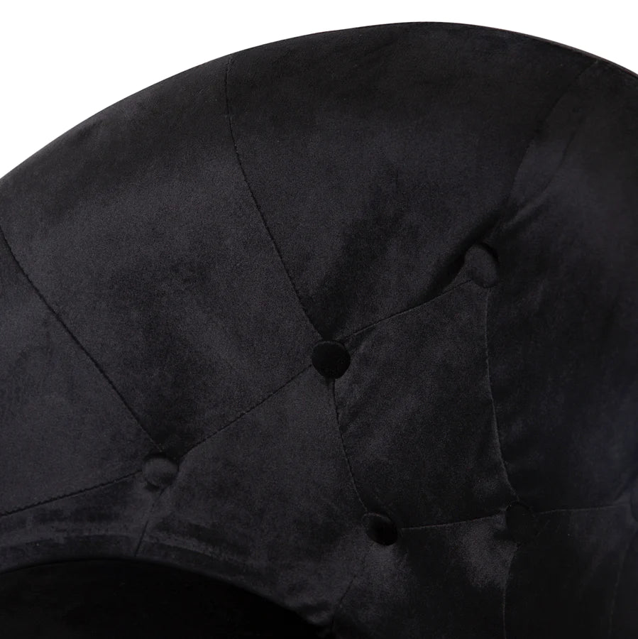 Antoinette Round Tufted Vanity Chair in black.