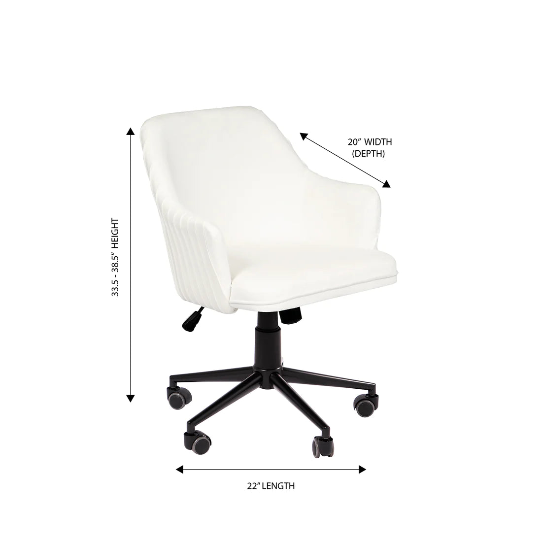 Adelyn Swivel Vanity Chair WHITE