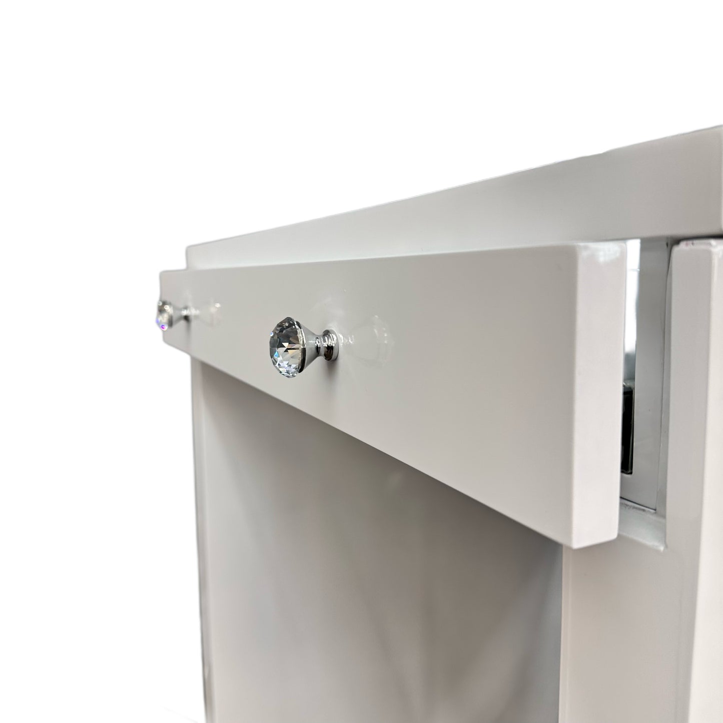 SlayStation Mini Table With Bluetooth Mirror White