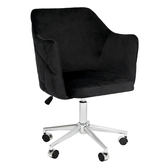 Pearl Tufted Office Chair (Black Velvet)