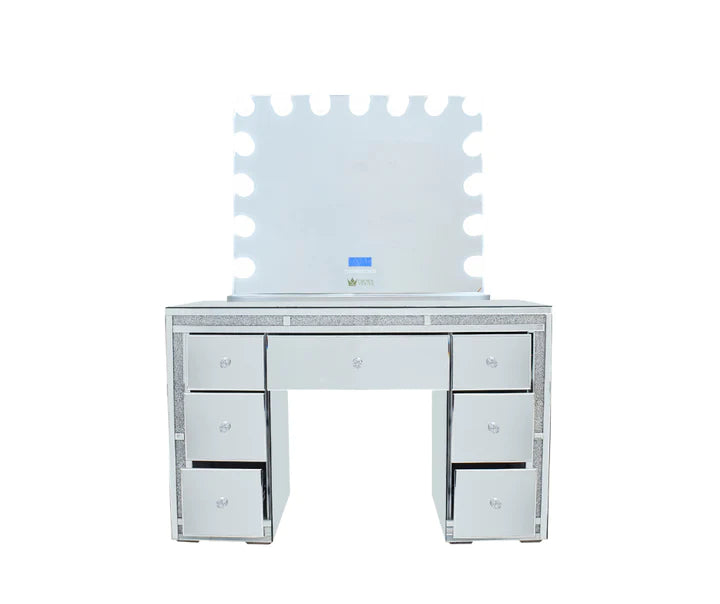 Camila Hollywood Makeup Vanity Station Silver Queen Vanity Outlet