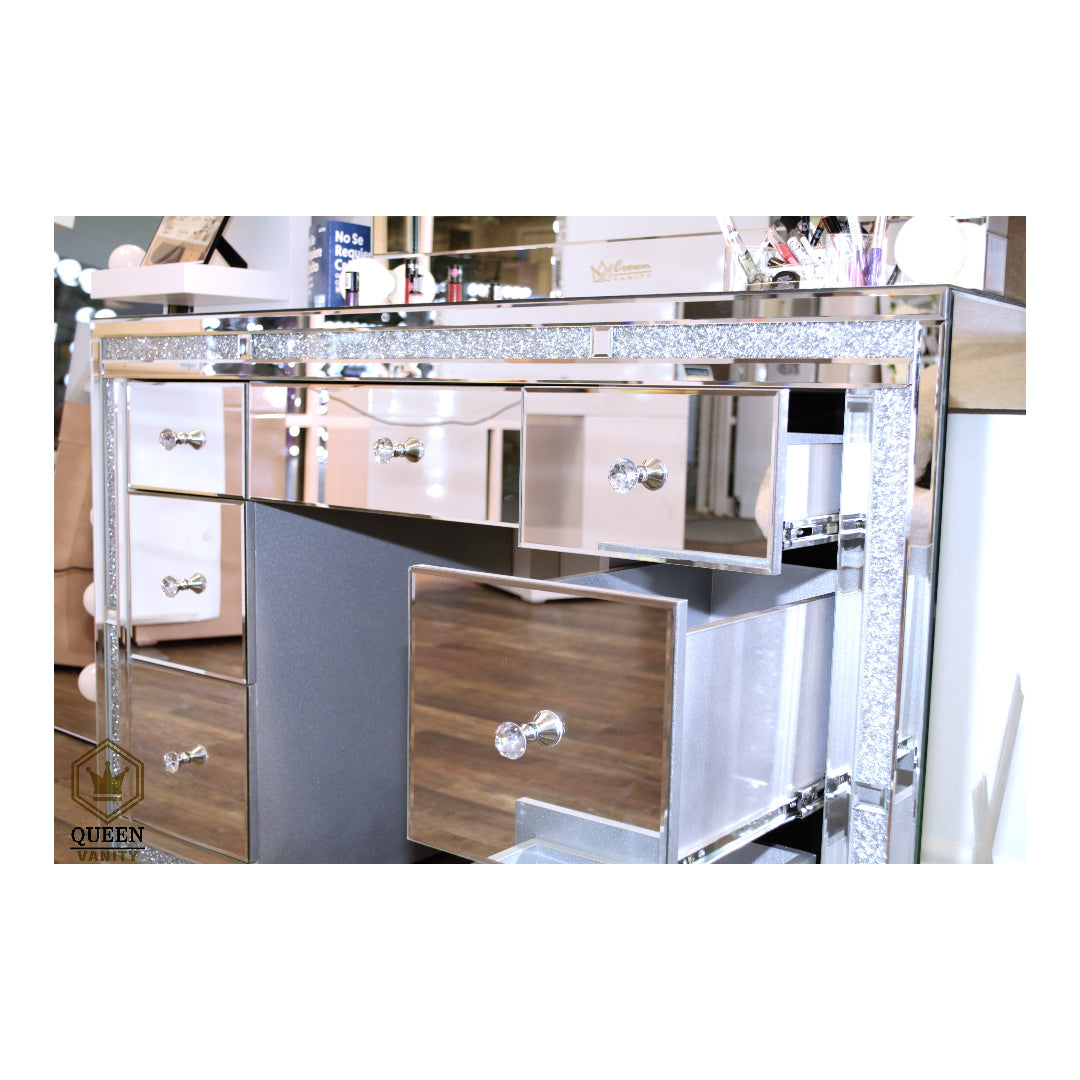 Camila Hollywood Makeup Vanity Station Silver Queen Vanity Outlet