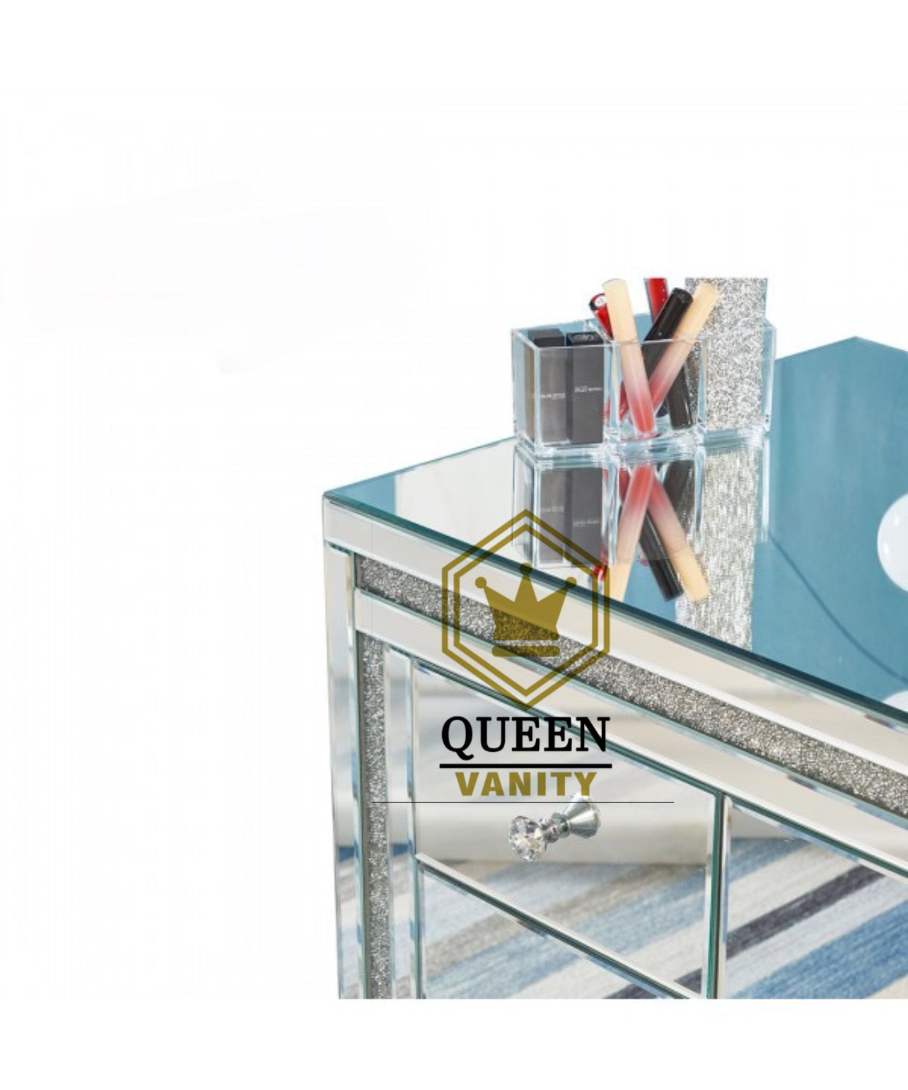 Camila Hollywood Makeup Vanity Station Silver Queen Vanity Outlet