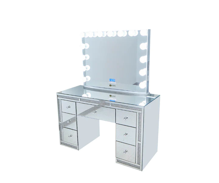 Camila Hollywood Makeup Vanity Station Silver Queen Vanity Outlet