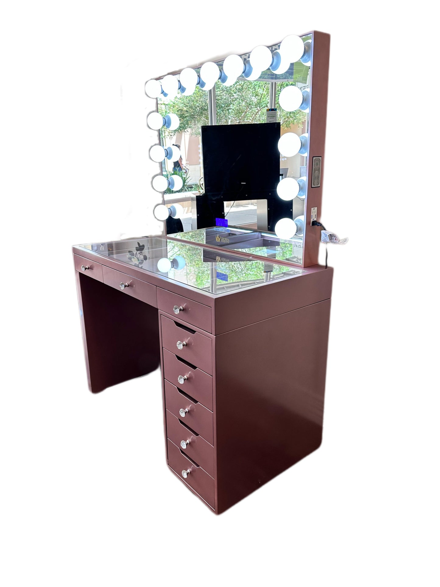 Ella Hollywood Makeup Vanity Station Rose Gold Queen Vanity Outlet