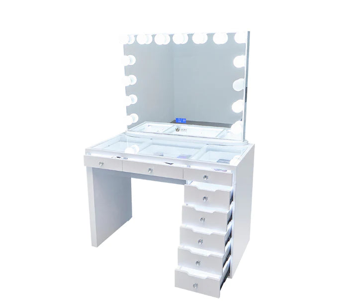 Lily Hollywood Makeup Vanity Station White Queen Vanity Outlet