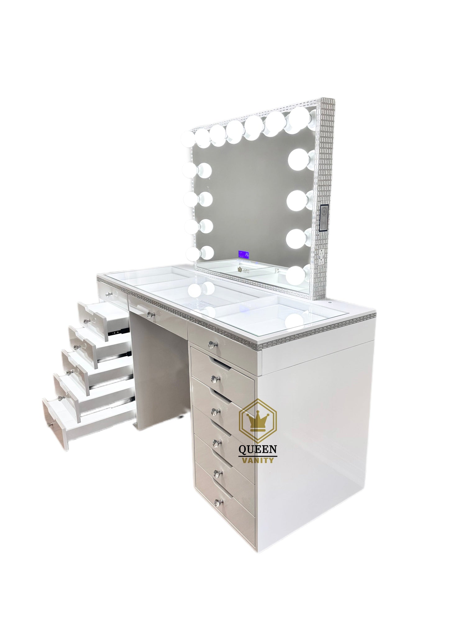 Marilyn Hollywood Makeup Vanity Station White Crystal Queen Vanity Outlet