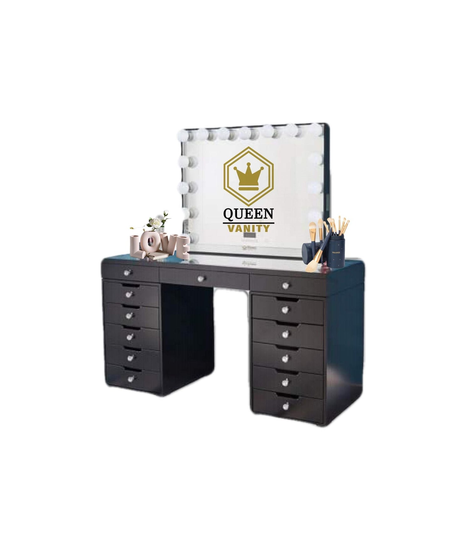 Michelle Hollywood Makeup Vanity Station Queen Vanity Outlet