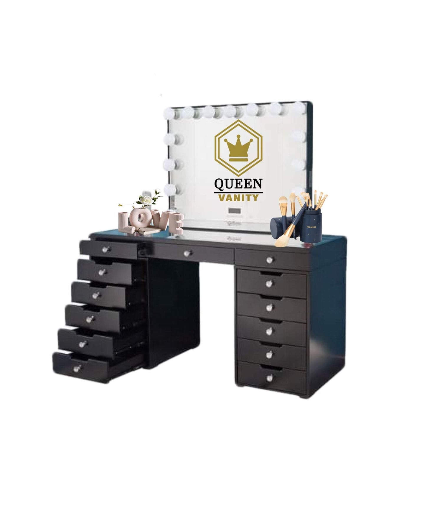 Michelle Hollywood Makeup Vanity Station Queen Vanity Outlet