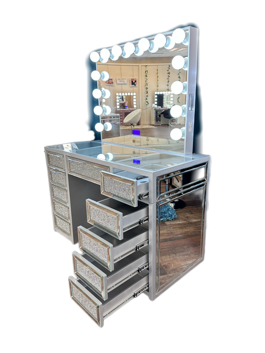 SlayStation® Diamond Edition Vanity Table Silver Queen Vanity Outlet 