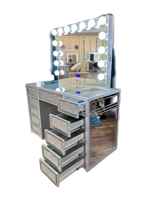 SlayStation® Diamond Edition Vanity Table Silver Queen Vanity Outlet