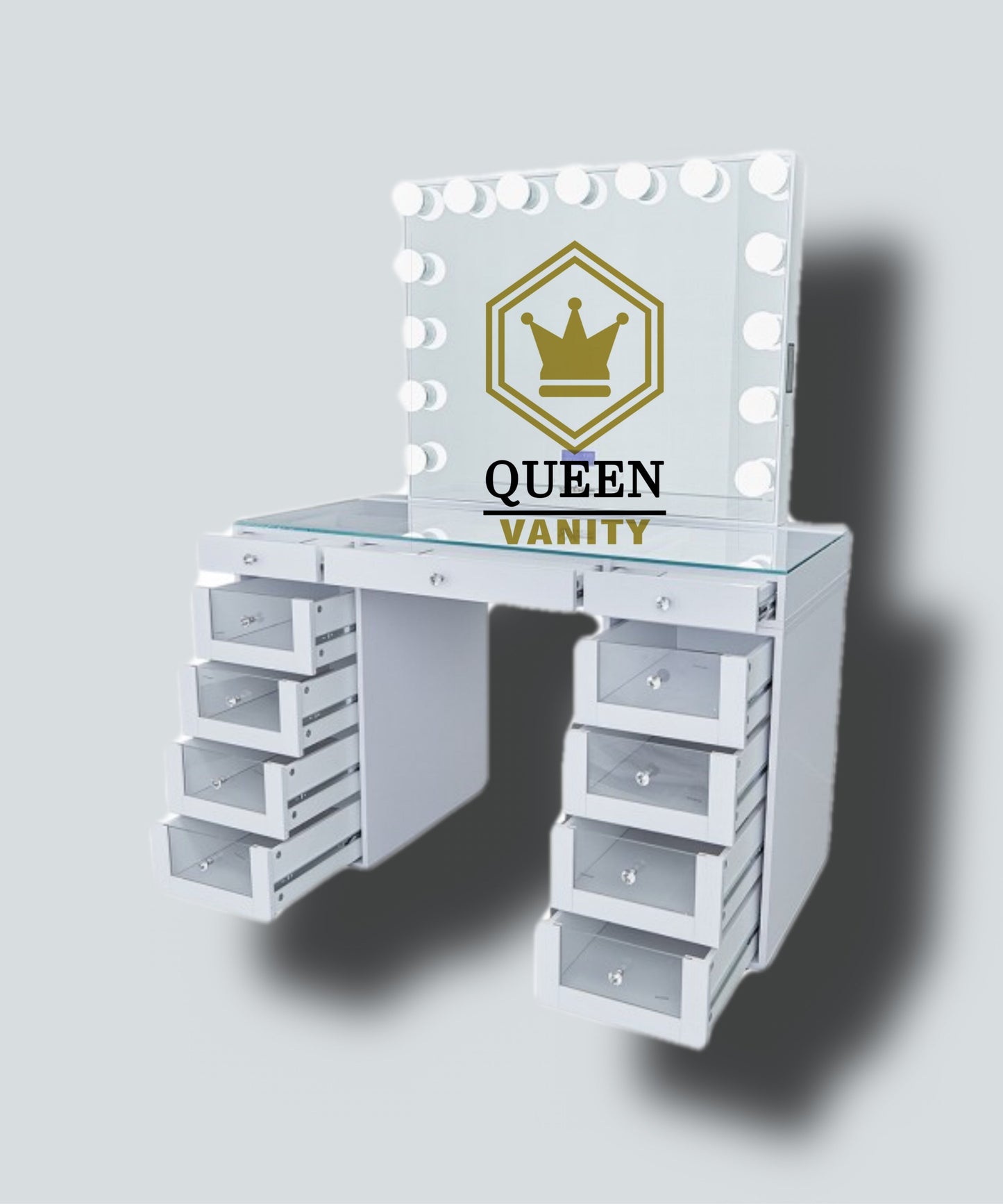 Slaystation 2.0 Hollywood Makeup Vanity White Queen Vanity Outlet