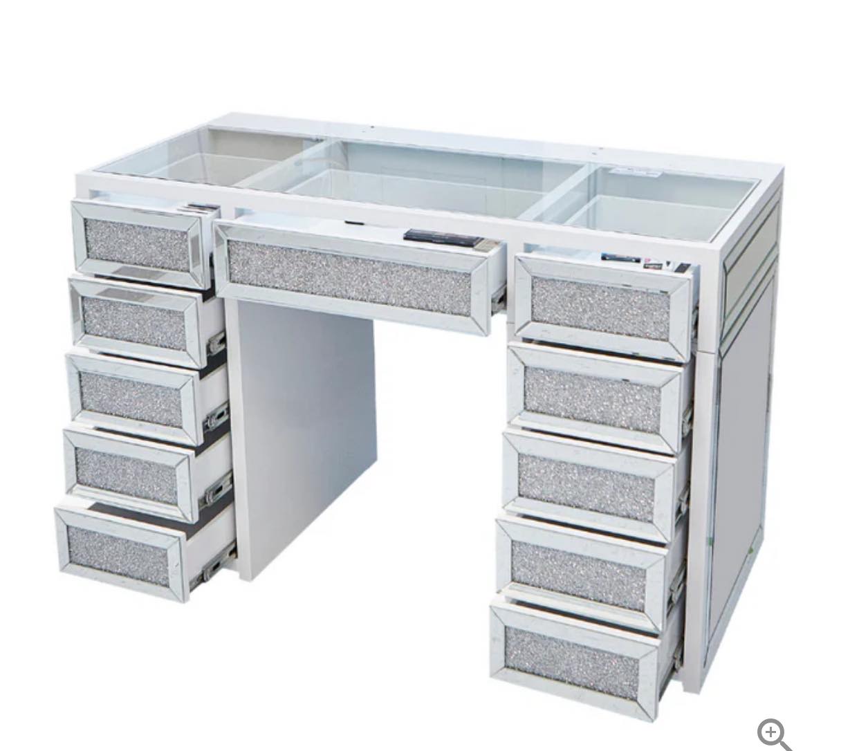 SlayStation Diamond Edition vanity table Silver & Black