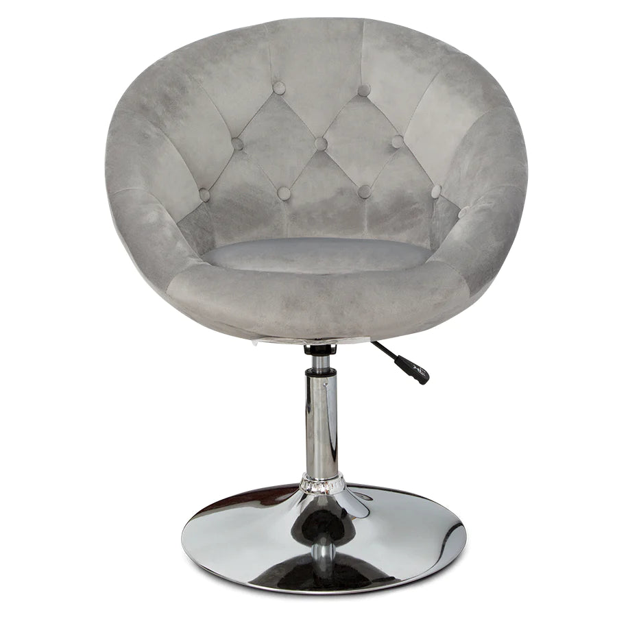 Antoinette Round Tufted Vanity Chair Cool Gray