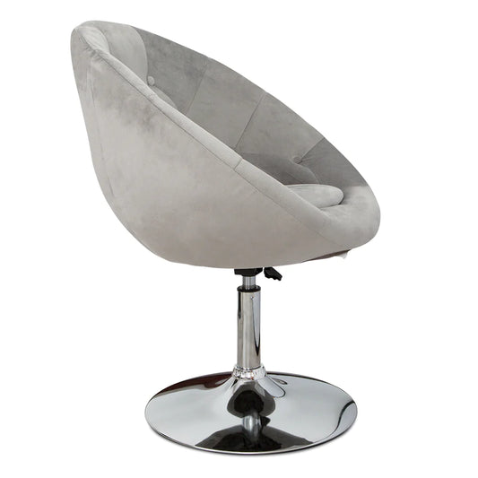 Antoinette Round Tufted Vanity Chair Cool Gray