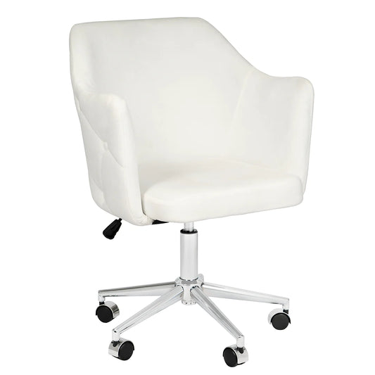 Pearl Tufted Vanity Chair WHITE