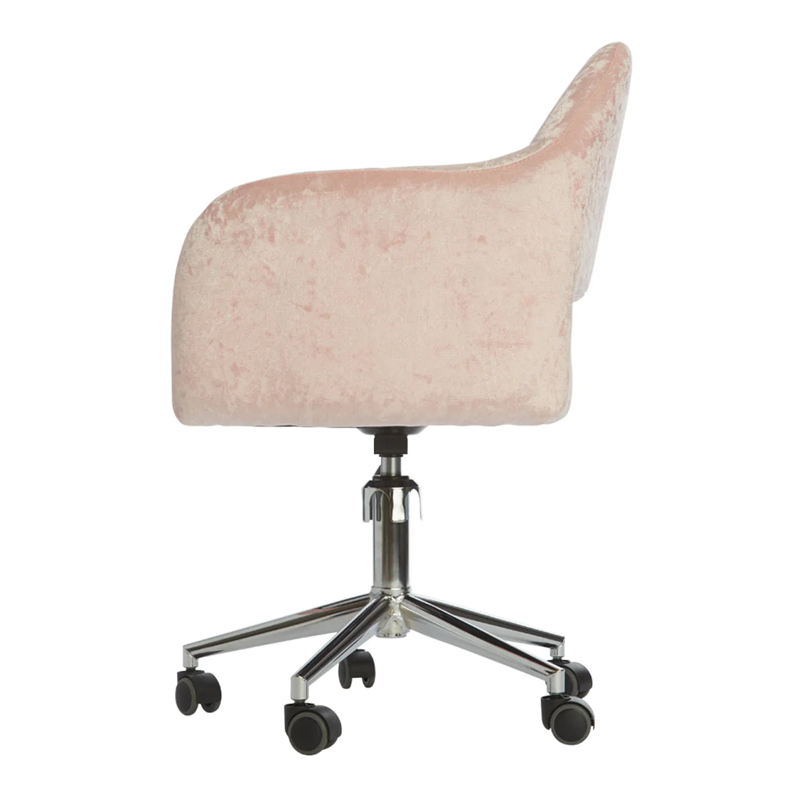 Brittney Tufted Leatherette Vanity Chair (Pink Crushed Velvet)