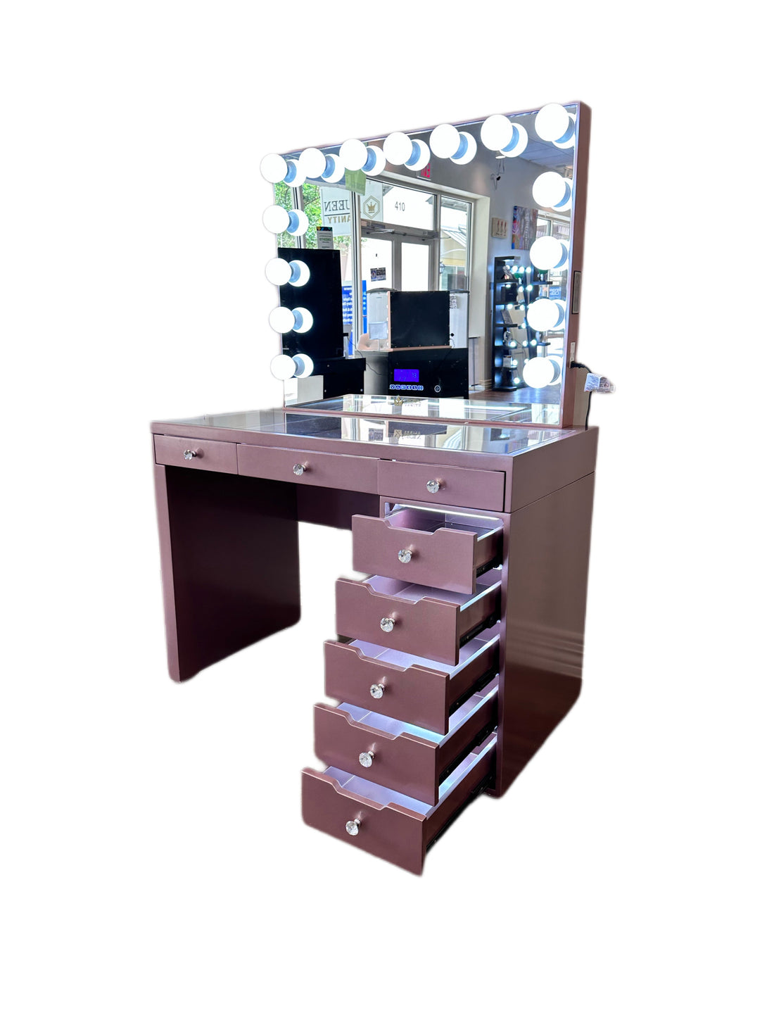 Ella Hollywood Makeup Vanity Station Rose Gold Queen Vanity Outlet