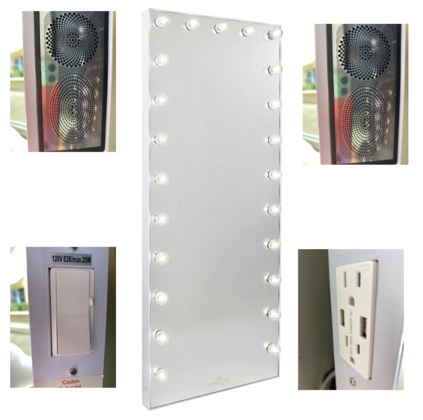 Hollywood Full Length Mirror With Bluetooth Queen Vanity Outlet 