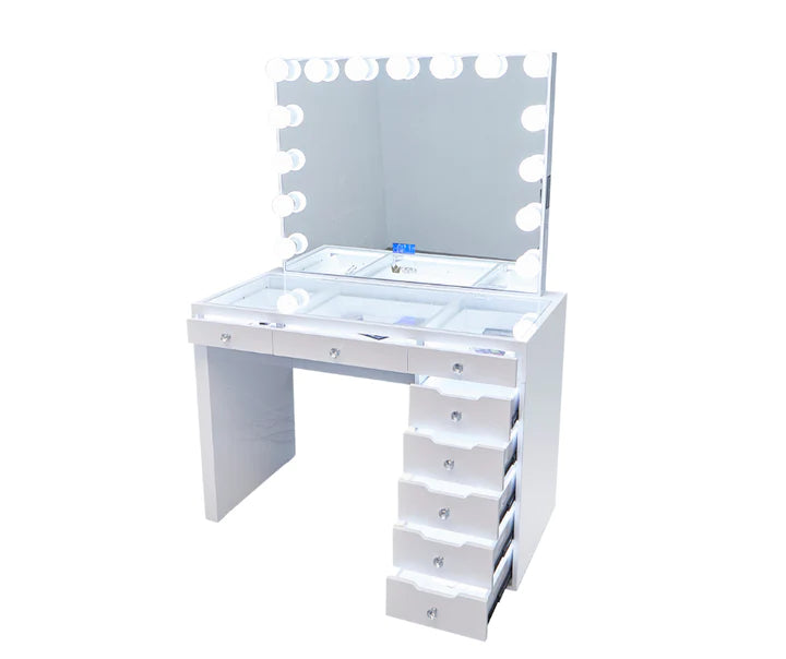 Lily Hollywood Makeup Vanity Station White Queen Vanity Outlet 