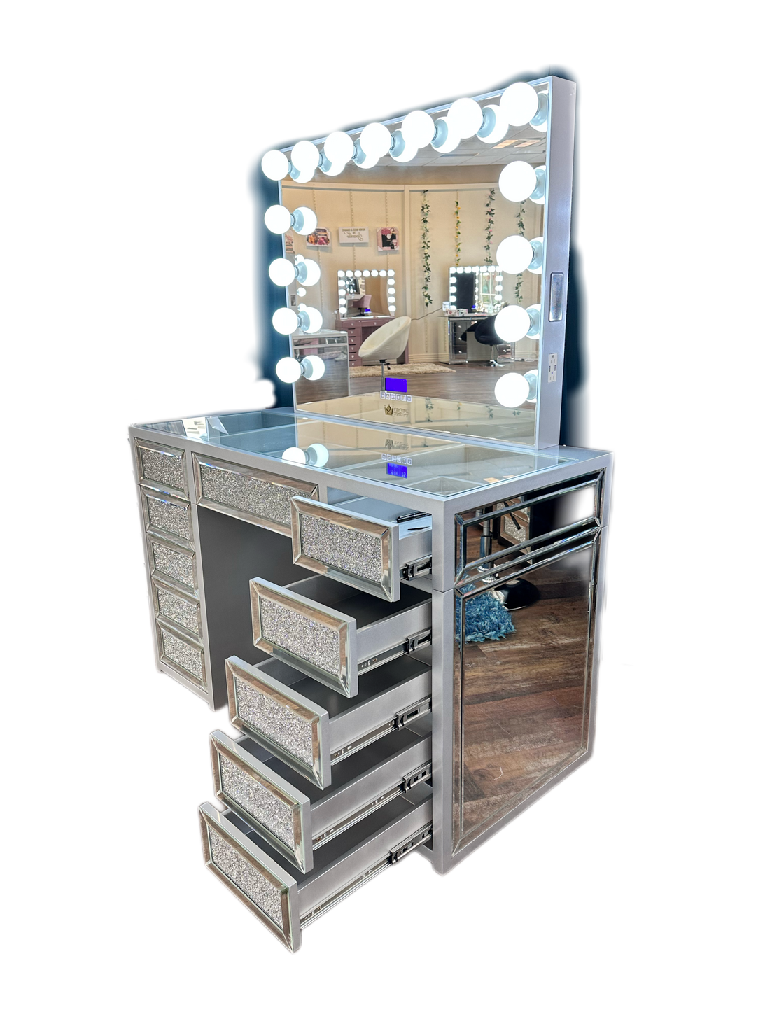 SlayStation® Diamond Edition Vanity Table Silver Queen Vanity Outlet